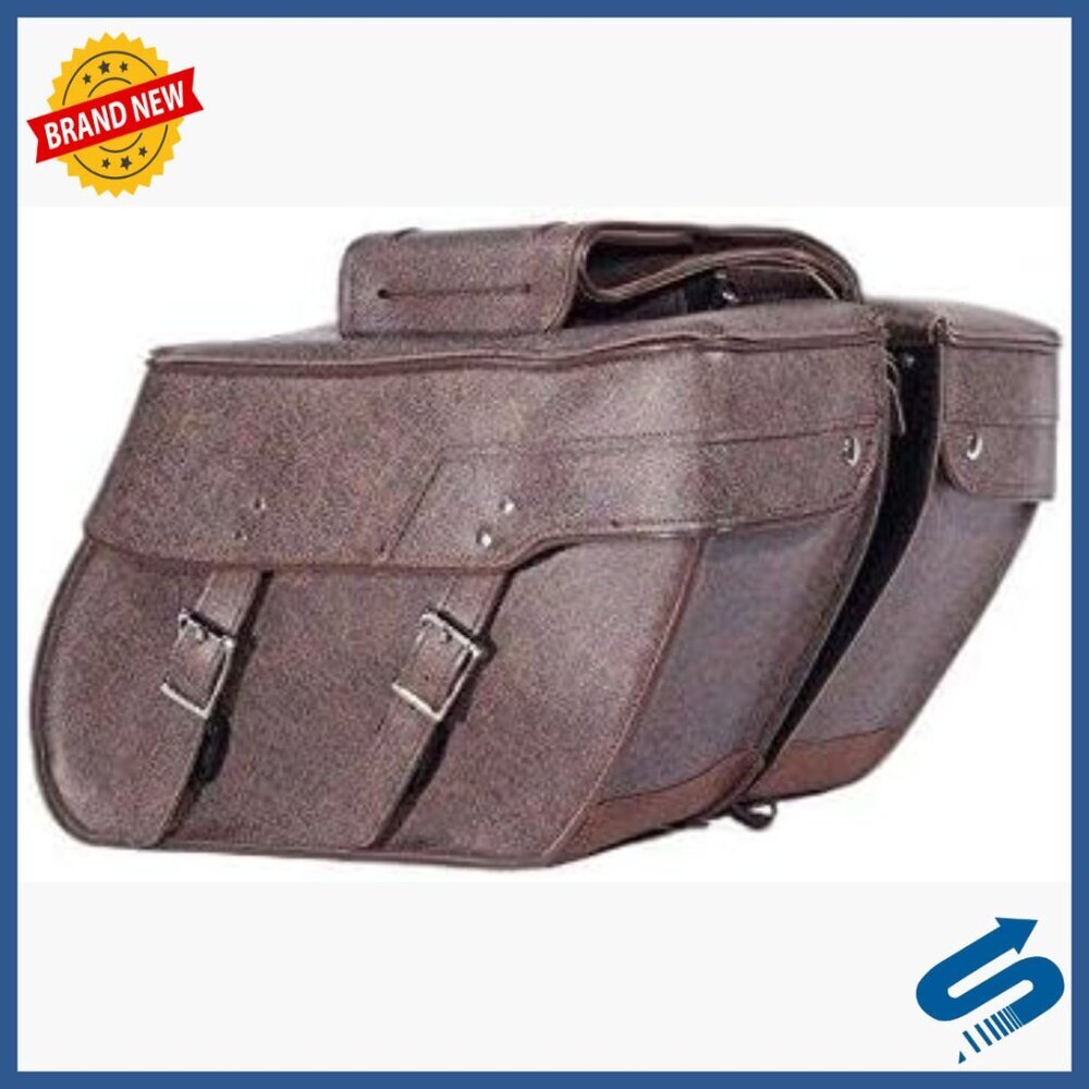 Motorcycle Saddlebag Waterproof PVC 2-Piece Set with Metal Sheet